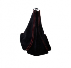 Manžeta na řadící páku Epman - PVC broušená kůže s červeným prošíváním