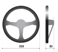 Volant Sparco Piuma 350mm - černý/černý - semiš