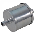 Olejový filtr inline na odvětrání klikové skříně 13/16/19mm - kovový krk - stříbrný