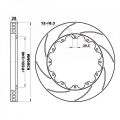 Zadní brzdové kotouče D2 Racing 380x32mm - drážkované - pevné (2011-)