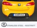 Catback výfuk Simons Seat Leon 1P 2.0TFSi/TSi vč. Cupra (05-12) - homologace