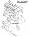 Držák motoru pravý Vibra-Technics Ford Fiesta Mk3 16V Zetec včetně RS1800 (89-97) - silniční