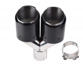 Koncovka výfuku Jap Parts karbonová - kulatá zkosená duální průměr 2x 89mm - montážní průměr 63,5mm