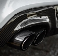 Koncovka výfuku Jap Parts karbonová - kulatá zkosená duální průměr 2x 89mm - montážní průměr 63,5mm
