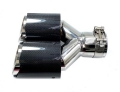 Koncovka výfuku Jap Parts karbonová - kulatá zkosená duální průměr 2x 89mm - montážní průměr 63,5mm