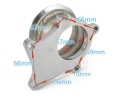 Adaptér na výfukovou část T3, T3/T4, T04E 0.63A/R > V-band 76mm (nerez)