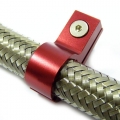 Celohliníková svorka P Clip / držák hadice - 14,3mm - červená