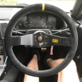 Volant OMP Rally 350mm - černý/černý - semiš