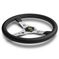 Volant Momo Prototipo 350mm - černý/stříbrný - kůže