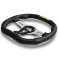 Volant Momo Trek 350mm - černý/stříbrný - kůže (homologace)