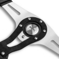 Volant Momo Trek 350mm - černý/stříbrný - kůže (homologace)