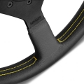 Volant Momo Montecarlo 350mm  - černý/žlutý - kůže