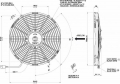 Vysoce výkonný ventilátor Spal - tlačný, průměr 330mm