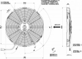 Vysoce výkonný ventilátor Spal - tlačný, průměr 350mm