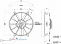 Vysoce výkonný ventilátor Spal - tlačný, průměr 280mm