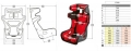 Polstrování sedačky Sabelt GT-PAD (Sabelt PAD Kit-System) - černé - vel. M/L/XL