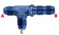 T rozbočovač s upínací hlavou (bulkhead) 3x D-10 (AN10) 7/8x14-UNF