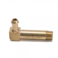 Fitinka 1/8"-NPT koleno 90° na hadici 6mm (1/4") dlouhá - mosazná