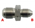 Propojovací adaptér rovný D-04 (AN4) 7/16x20-UNF - D-03 (AN3) 3/8x24-UNF - samec - nerezový