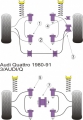 Silentbloky Powerflex Audi Coupe Quattro / 80/90 Avant Quattro / S2 Coupe B3 Rear Differential Mount (7)