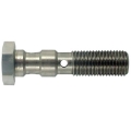 Průtokový šroub na 2x banjo D-03 (AN3) 3/8"x24-UNF - délka 40mm - nerezový