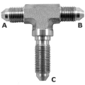 Upínací hlava (bulkhead) téčko D-03 (AN3) 3/8x24-UNF - nerezová