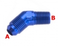 Redukční fitinka koleno 45° D-10 (AN10) 7/8x14-UNF - 1/2-NPT