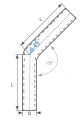 Hliníkové (Alu) koleno 45° - průměr 102mm (4 palce) - délka 60cm