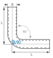 Hliníkové (Alu) koleno 90° - průměr 51mm (2 palce) - délka 60cm