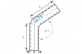 Hliníkové (Alu) koleno 75° - průměr 70mm (2,75 palce) - délka 60cm