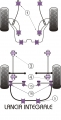 Silentbloky Powerflex Lancia Delta Integrale 16V Rear Lateral Arm Inner & Outer Bush (15+16)
