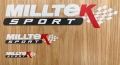 Klasická samolepa s logem Milltek Sport - bílá 382x78mm