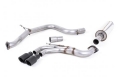 Catback výfuk Milltek VW Golf 7 GTD 2.0 TDI 185PS (13-) - verze s rezonátorem - koncovka černá (homologace) | High performance parts
