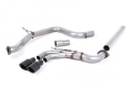 Catback výfuk Milltek VW Golf 7 GTD 2.0 TDI 185PS (13-) - verze bez rezonátoru - koncovka černá | High performance parts