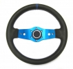 Sportovní volant SW555 - 320mm kůže / 90mm - černý/modrý | 