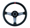 Sportovní volant SW015L - 350mm kůže / 63mm - černý/černý (červený proužek) | 