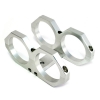 Držák externí palivové pumpy duální 2x 60mm - celo hliníkový - stříbrný | High performance parts