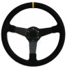 Sportovní volant SW020 - 350mm semiš / 90mm - černý/černý | 