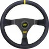 Volant OMP WRC 350mm - černý/černý - kůže | 