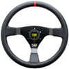 Volant OMP WRC 350mm - černý/černý - kůže | 