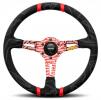 Volant Momo Ultra 350mm - černý/červený - semiš | 