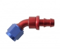 Fitinka koleno 45° D-08 (AN8) 3/4x16-UNF - Push-On system - výstup na hadici |